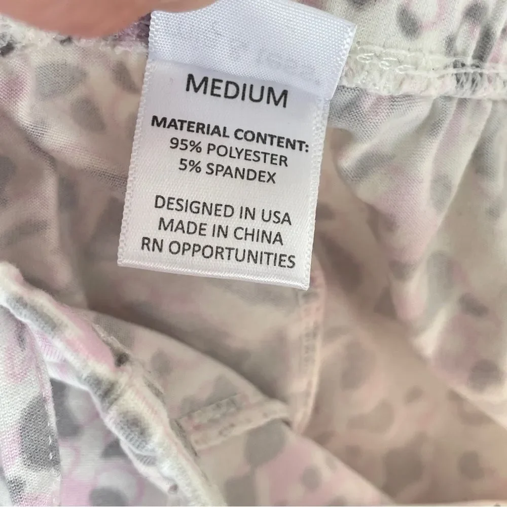 Mia & Tess Grey Leopard Print PJ Lounge Pajama Pants Size Medium